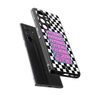 patience checkered back phone cover | glass case for samsung galaxy s25 ultra
