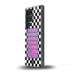 patience checkered back phone cover | glass case for samsung galaxy s25 ultra