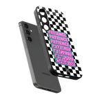 patience checkered back phone cover | glass case for samsung galaxy s24