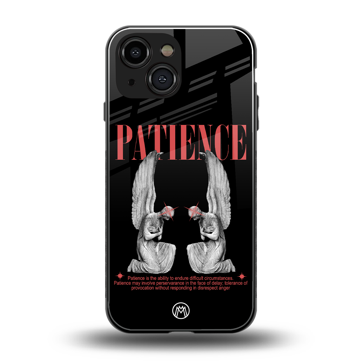 patience back phone cover | glass case for iphone 13 mini