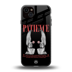 patience back phone cover | glass case for iphone 14 plus