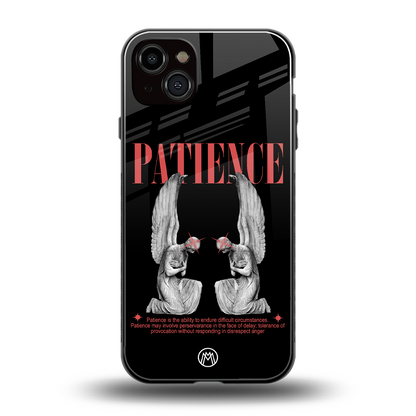 patience back phone cover | glass case for iphone 14 plus