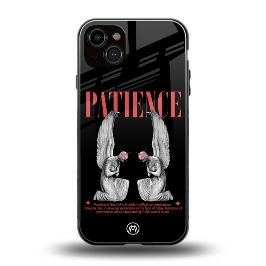 patience back phone cover | glass case for iphone 14 plus