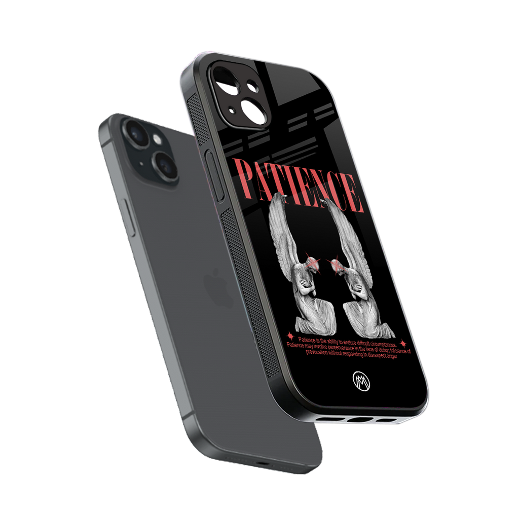 patience back phone cover | glass case for iphone 14 plus