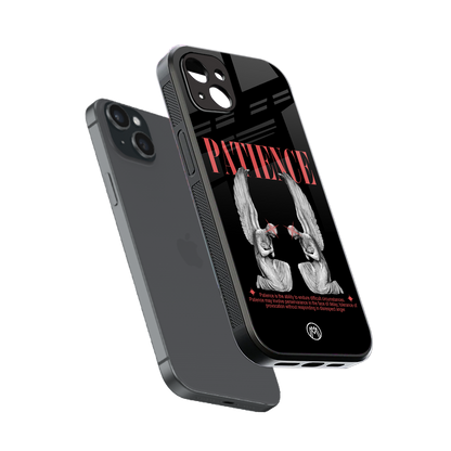 patience back phone cover | glass case for iphone 14 plus