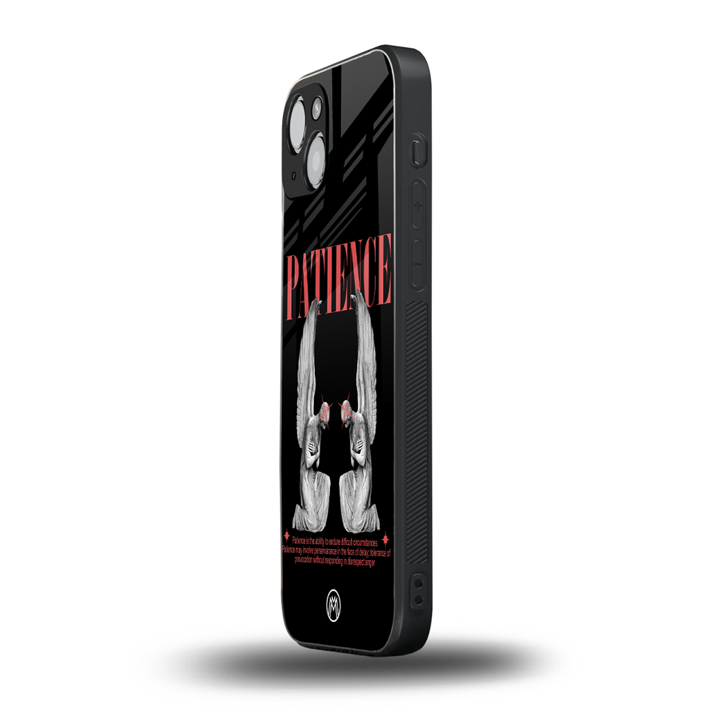 patience back phone cover | glass case for iphone 14 plus