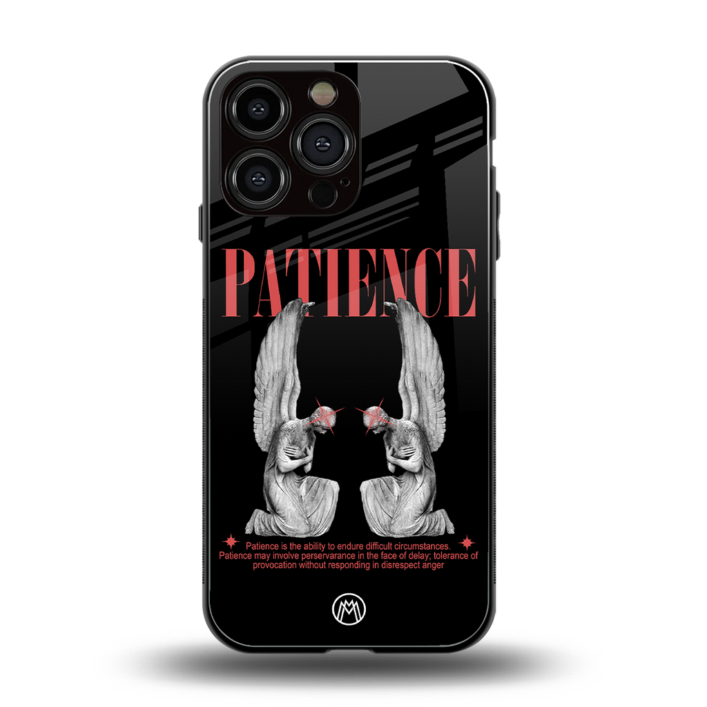 patience back phone cover | glass case for iphone 14 pro max