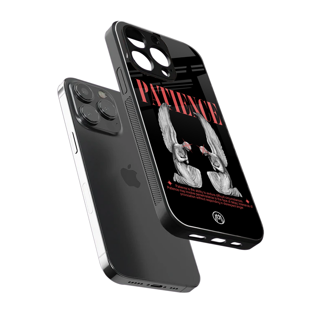 patience back phone cover | glass case for iphone 14 pro max