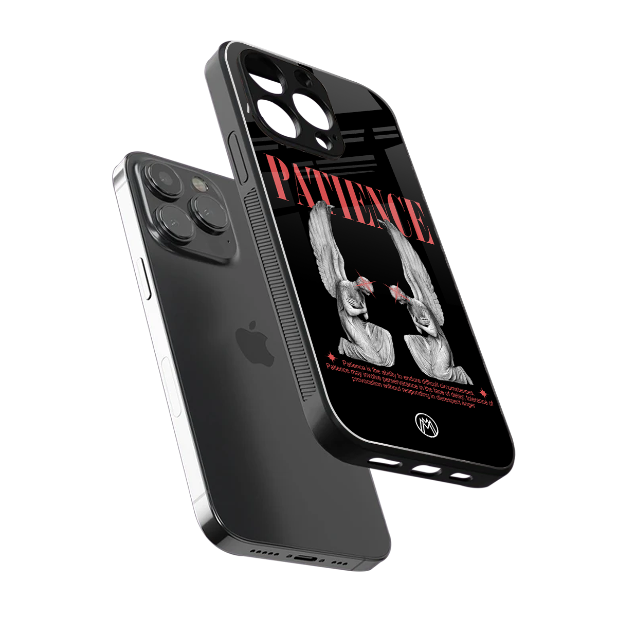 patience back phone cover | glass case for iphone 14 pro max