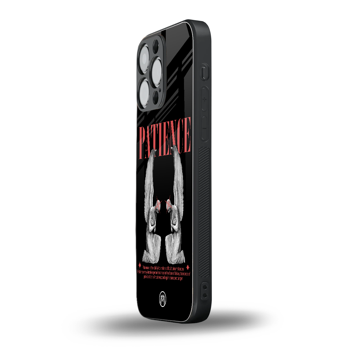 patience back phone cover | glass case for iphone 15 pro max