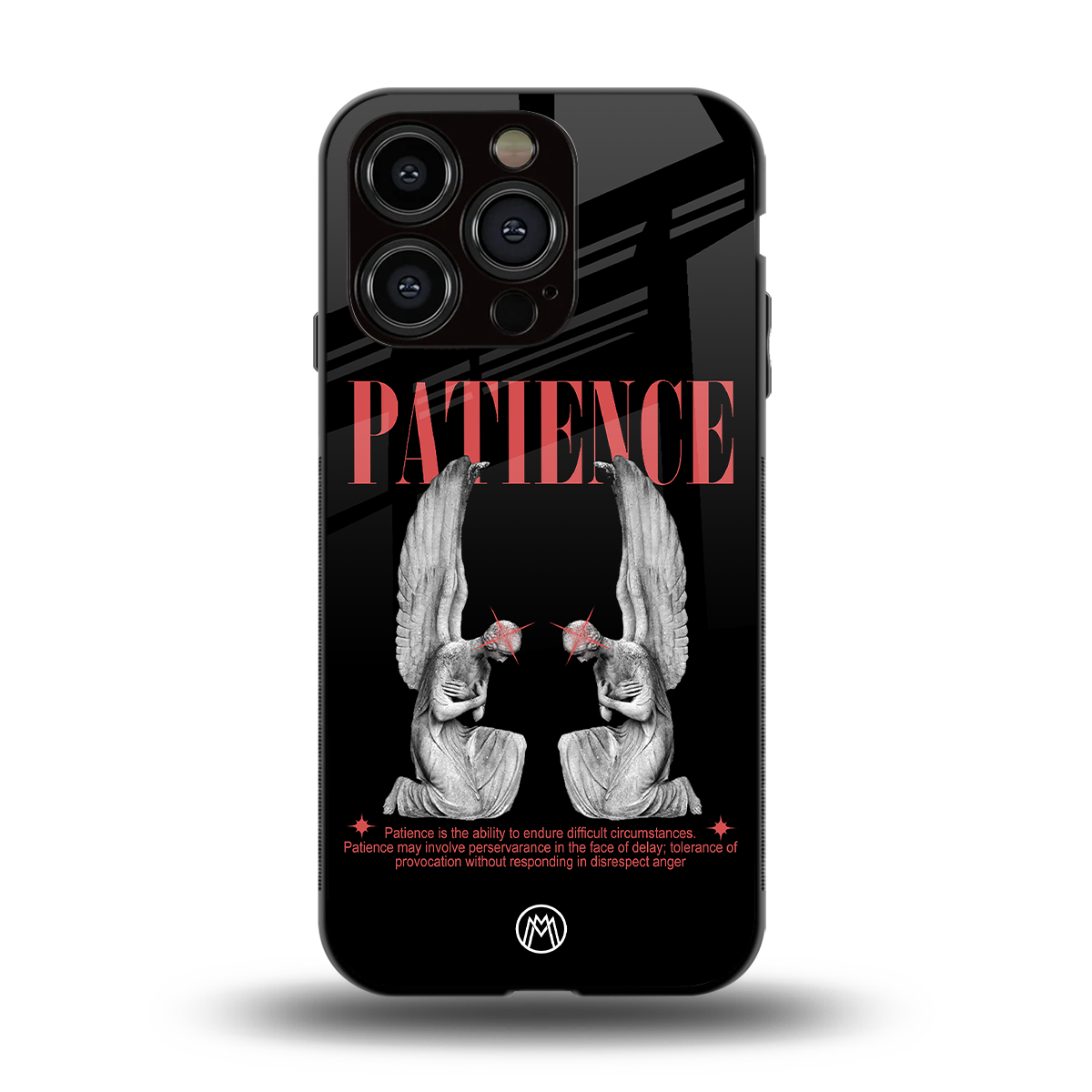 patience back phone cover | glass case for iphone 15 pro