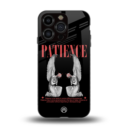 patience back phone cover | glass case for iphone 15 pro