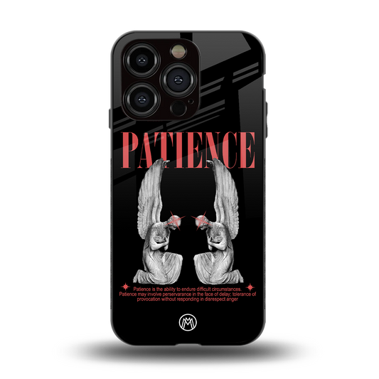 patience back phone cover | glass case for iphone 15 pro