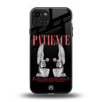 patience back phone cover | glass case for iphone 15