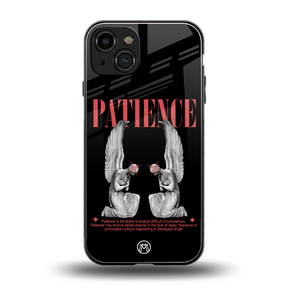 patience back phone cover | glass case for iphone 15