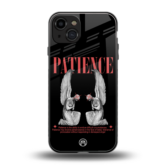 patience back phone cover | glass case for iphone 15