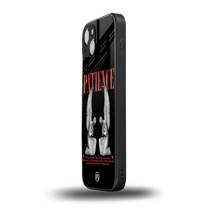 patience back phone cover | glass case for iphone 15