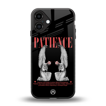 patience back phone cover | glass case for iphone 16 plus