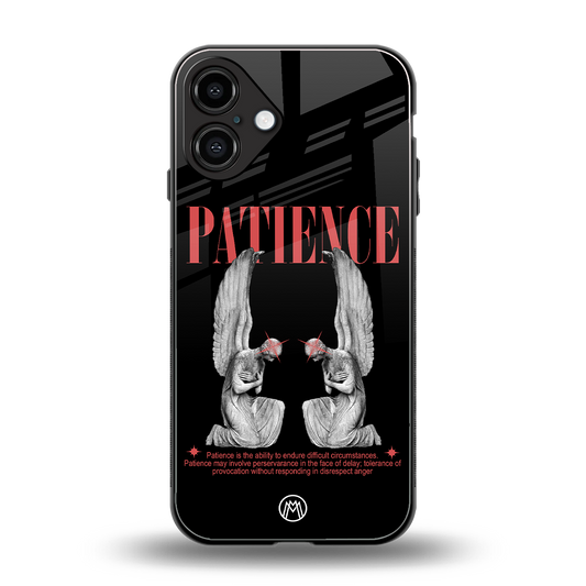 patience back phone cover | glass case for iphone 16 plus