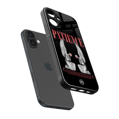 patience back phone cover | glass case for iphone 16 plus