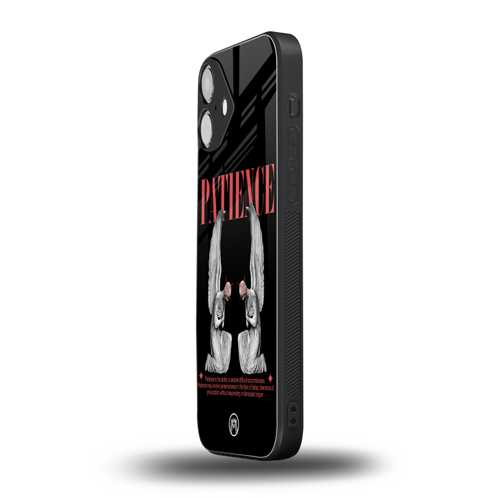 patience back phone cover | glass case for iphone 16 plus