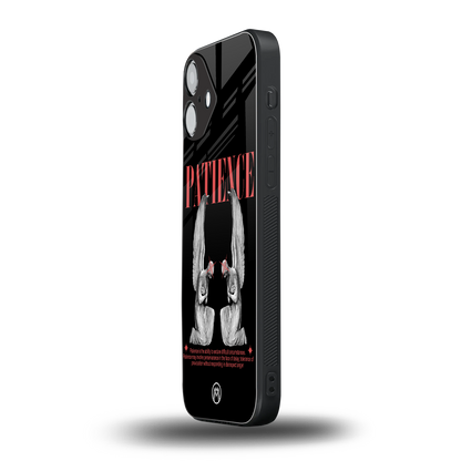 patience back phone cover | glass case for iphone 16 plus