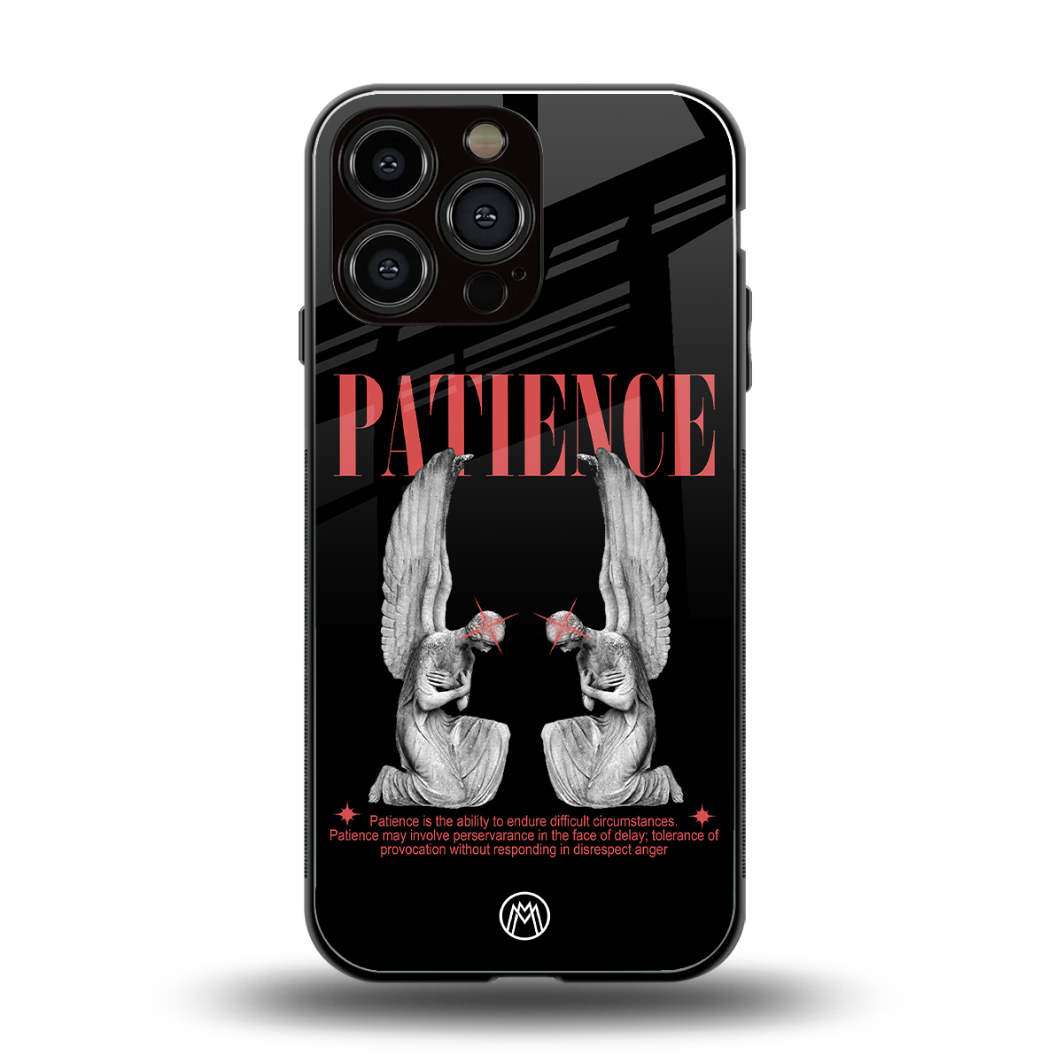 patience back phone cover | glass case for iphone 16 pro max