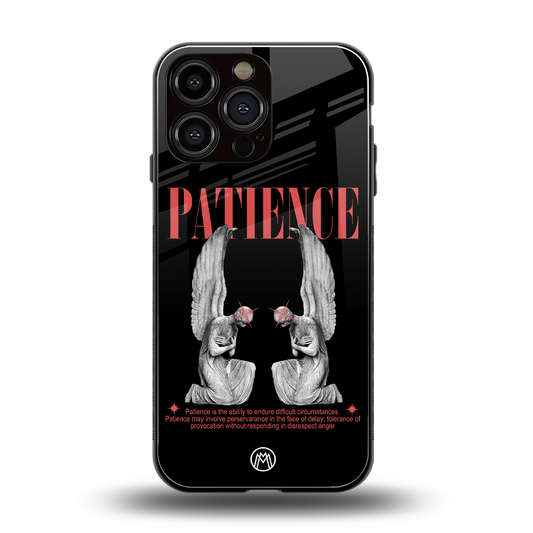 patience back phone cover | glass case for iphone 16 pro max