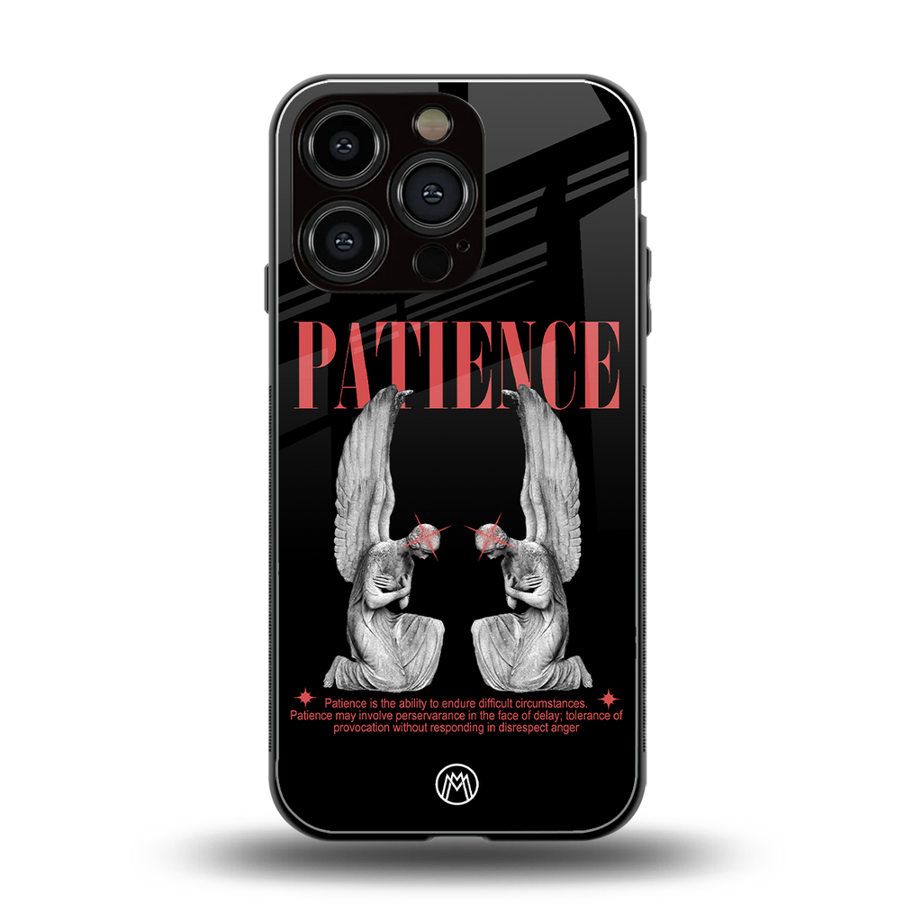 patience back phone cover | glass case for iphone 16 pro
