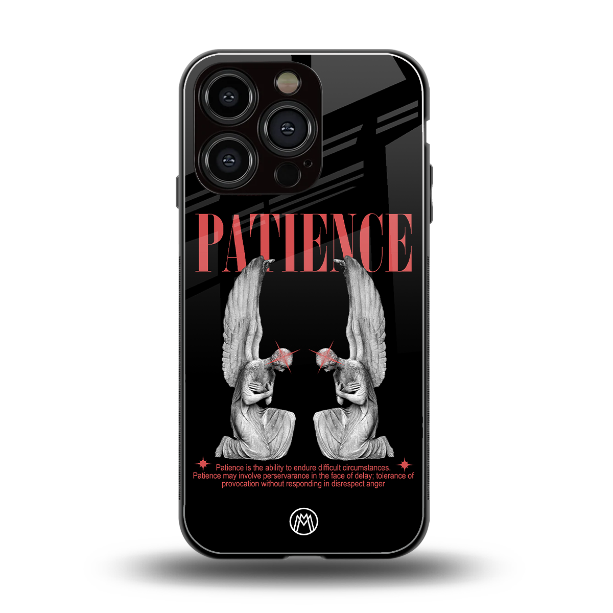 patience back phone cover | glass case for iphone 16 pro