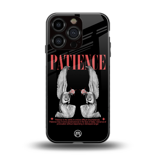 patience back phone cover | glass case for iphone 16 pro
