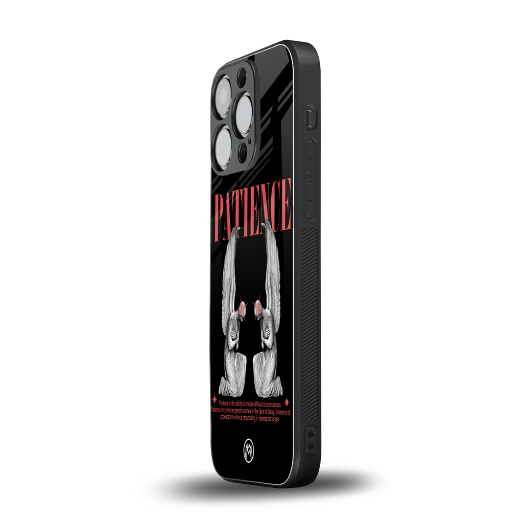 patience back phone cover | glass case for iphone 16 pro