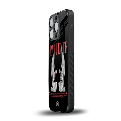 patience back phone cover | glass case for iphone 16 pro