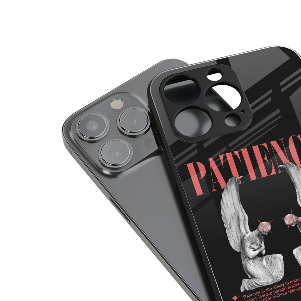 patience back phone cover | glass case for iphone 16 pro