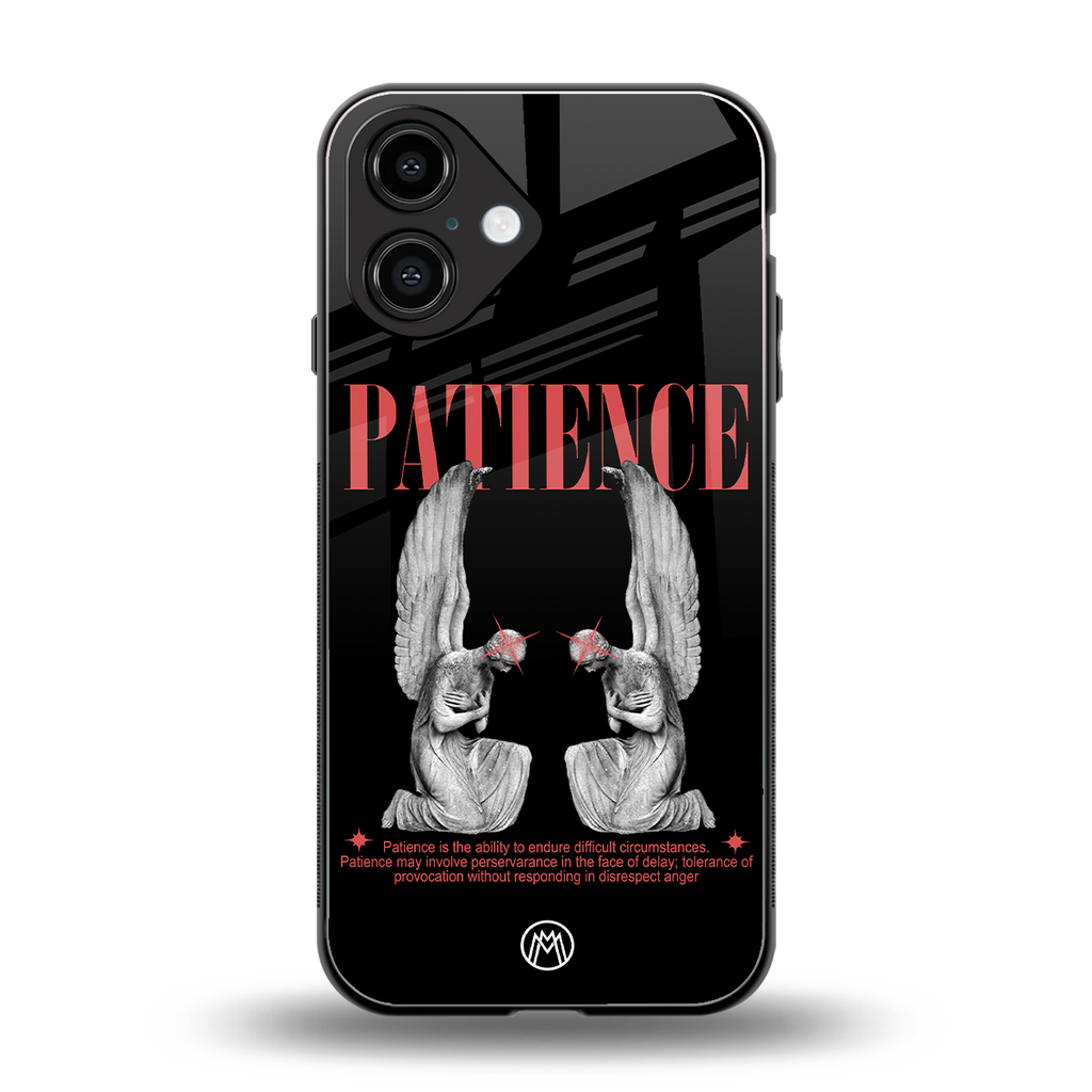 patience back phone cover | glass case for iphone 16