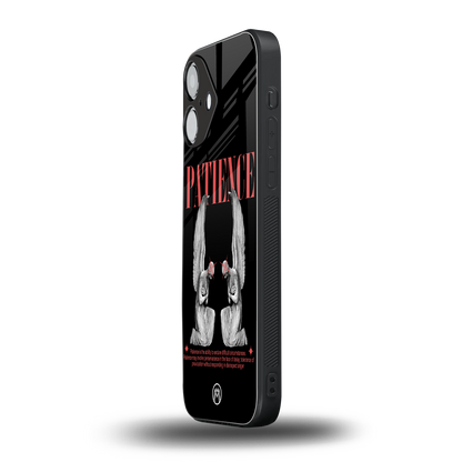 patience back phone cover | glass case for iphone 16