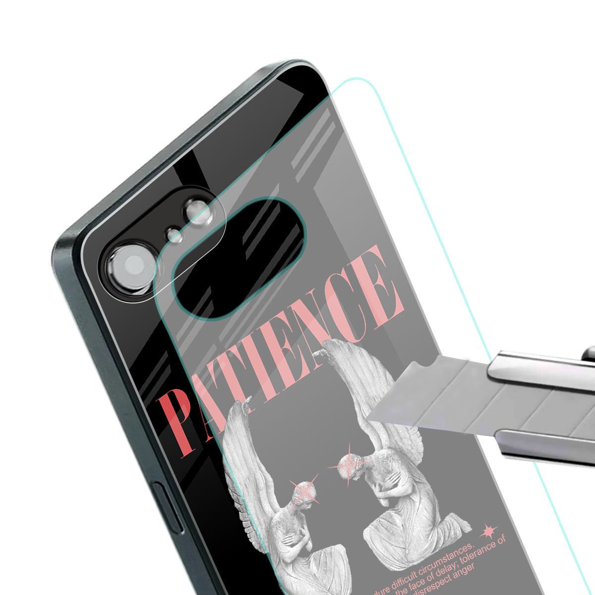 patience back phone cover | glass case for iphone 16e