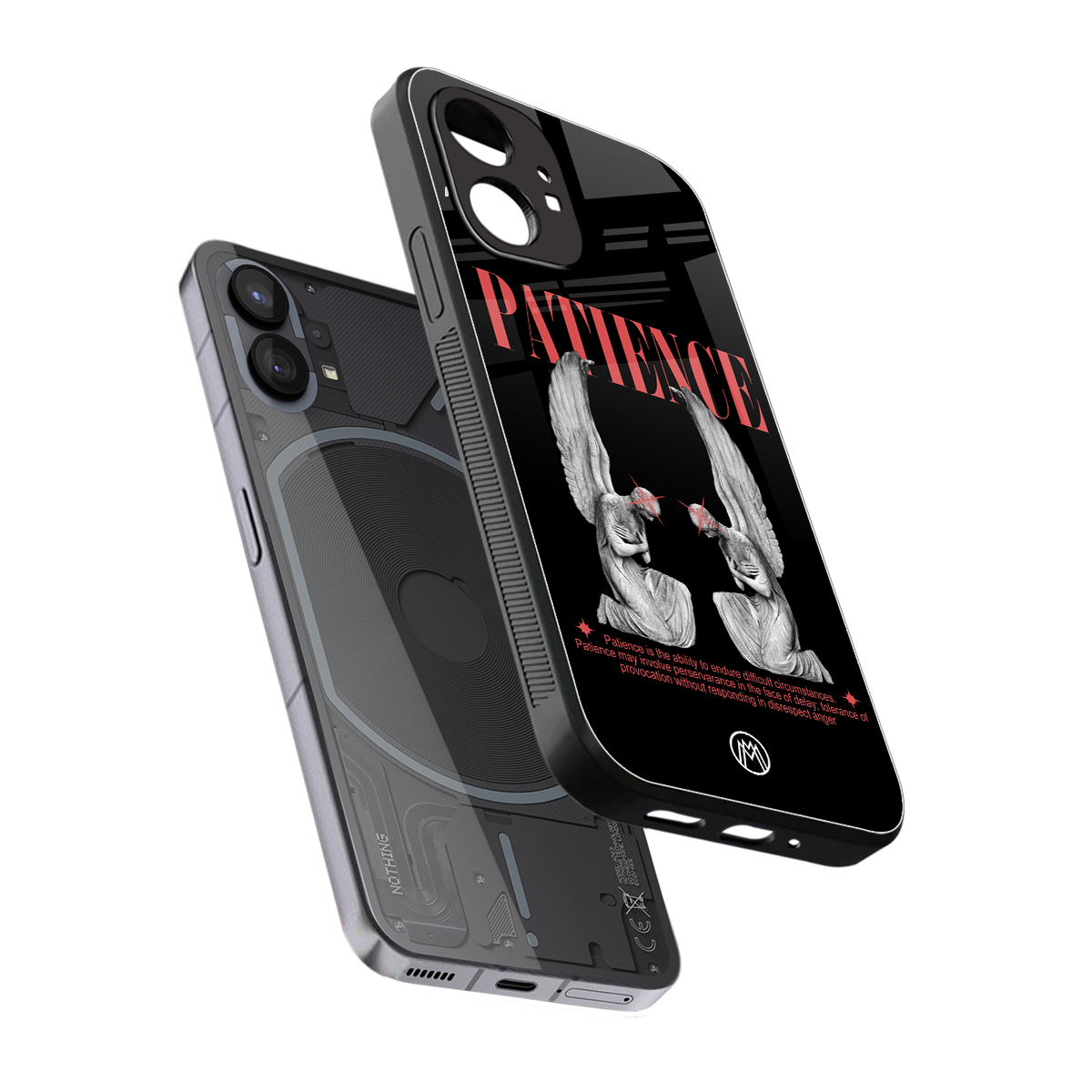 patience back phone cover | glass case for nothing phone 1