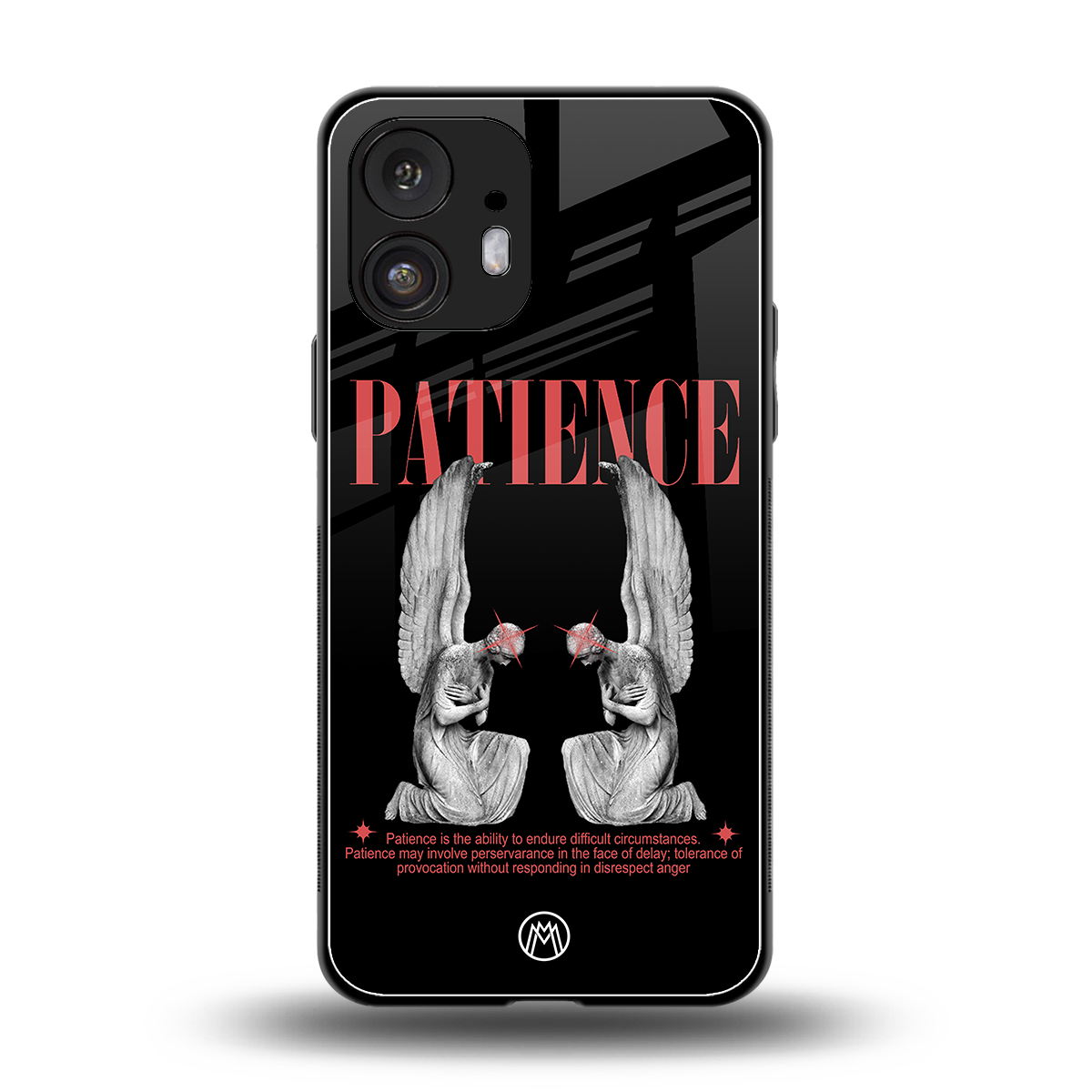 patience back phone cover | glass case for nothing phone 2