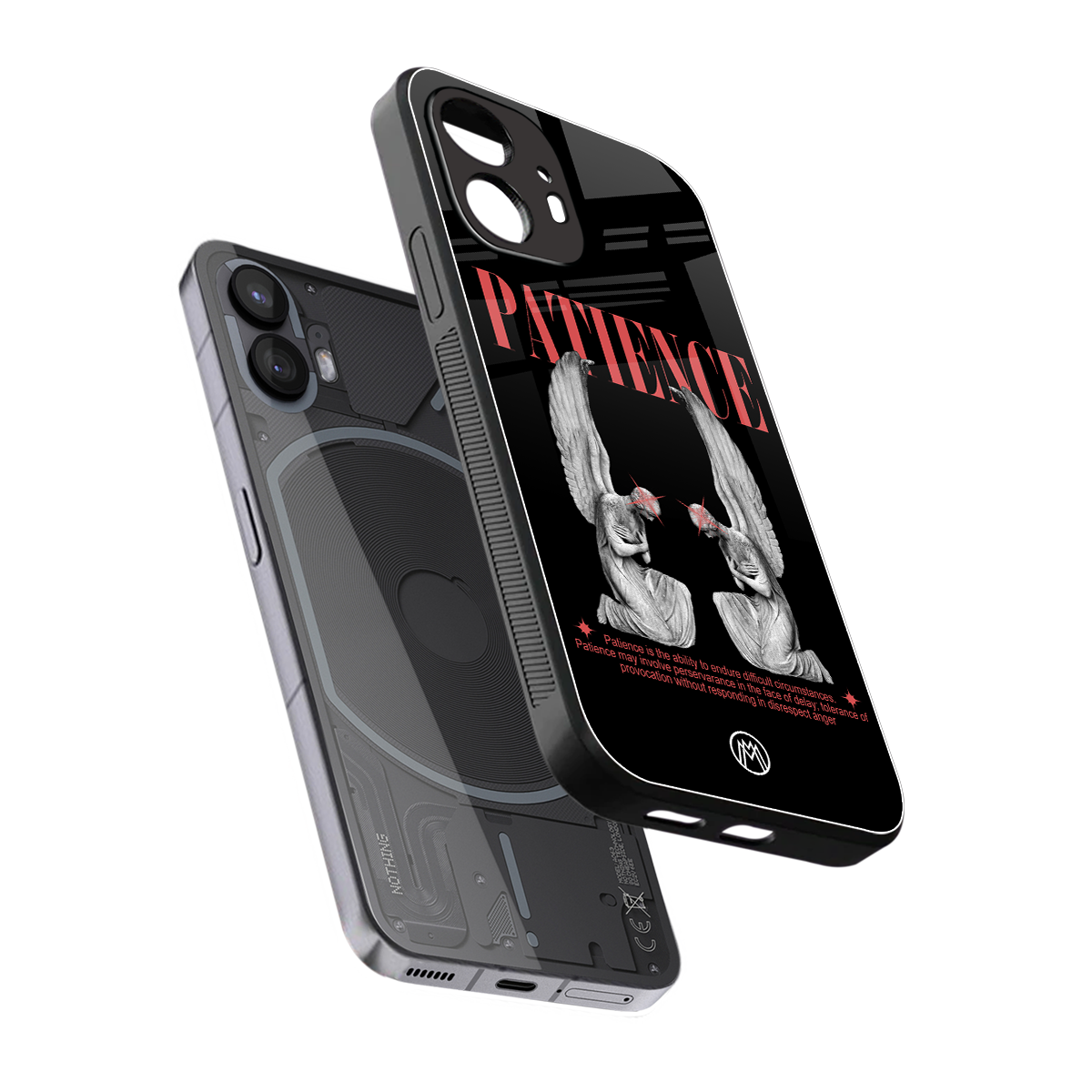 patience back phone cover | glass case for nothing phone 2