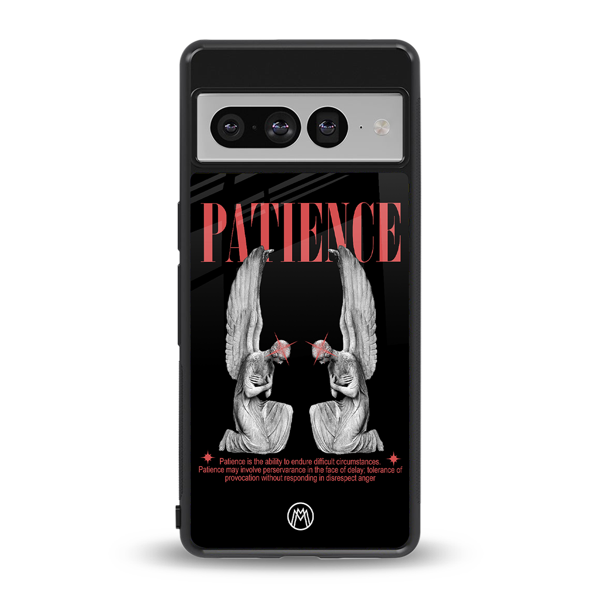 patience back phone cover | glass case for google pixel 7 pro