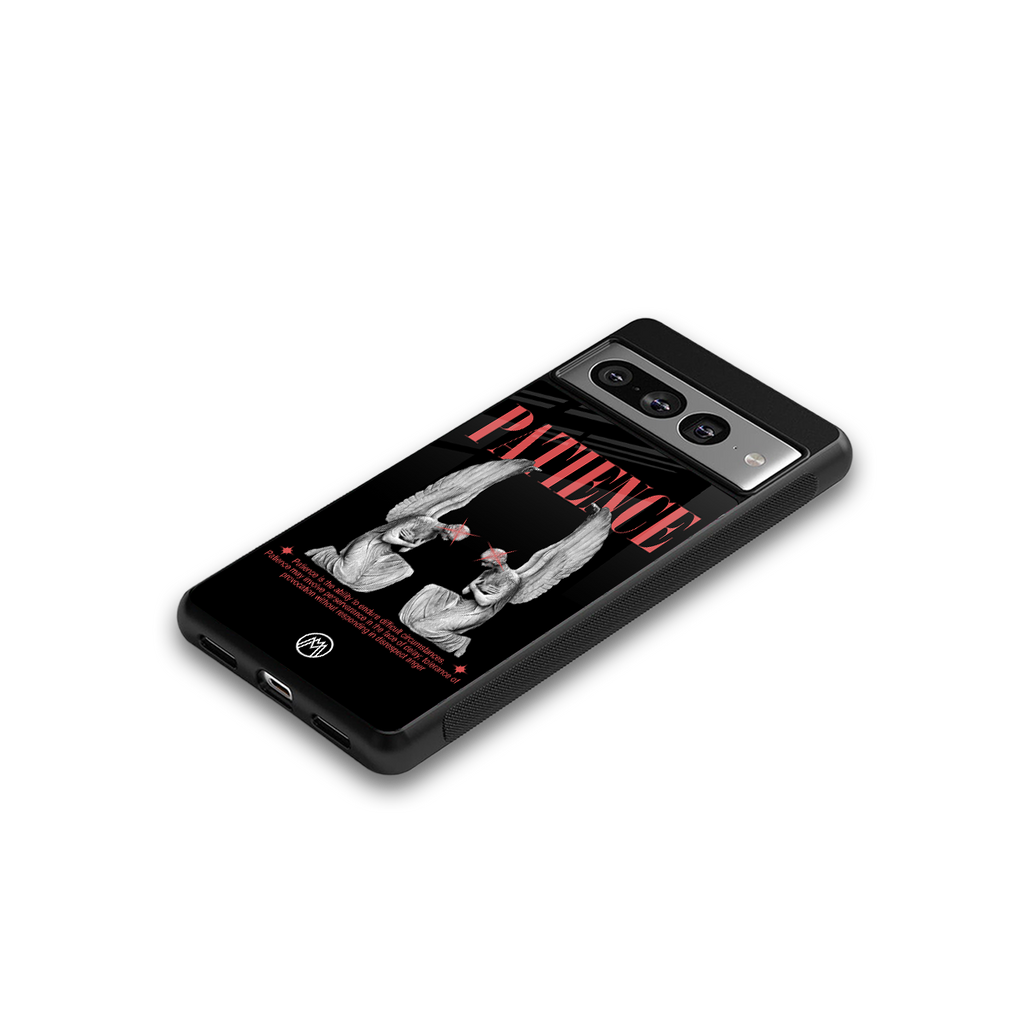 patience back phone cover | glass case for google pixel 7 pro