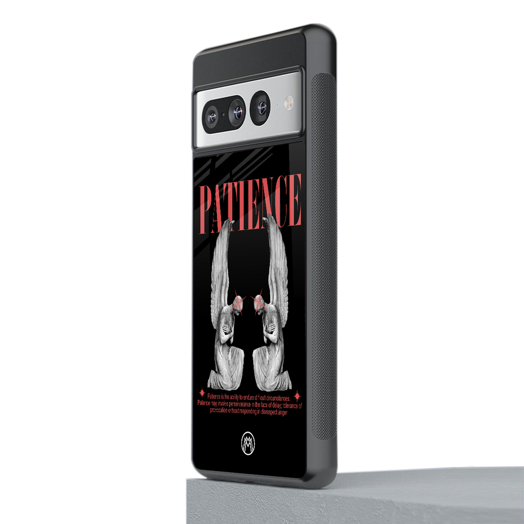 patience back phone cover | glass case for google pixel 7 pro