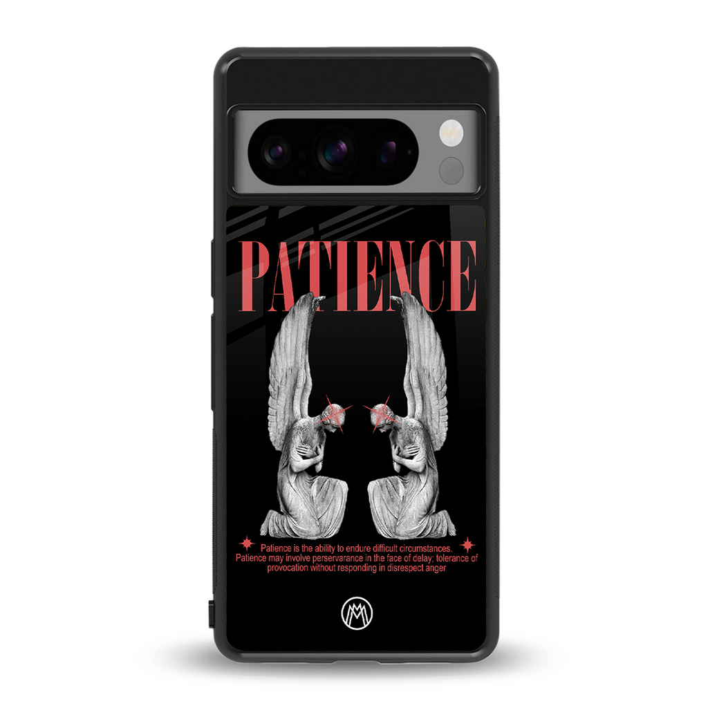 patience back phone cover | glass case for google pixel 8 pro