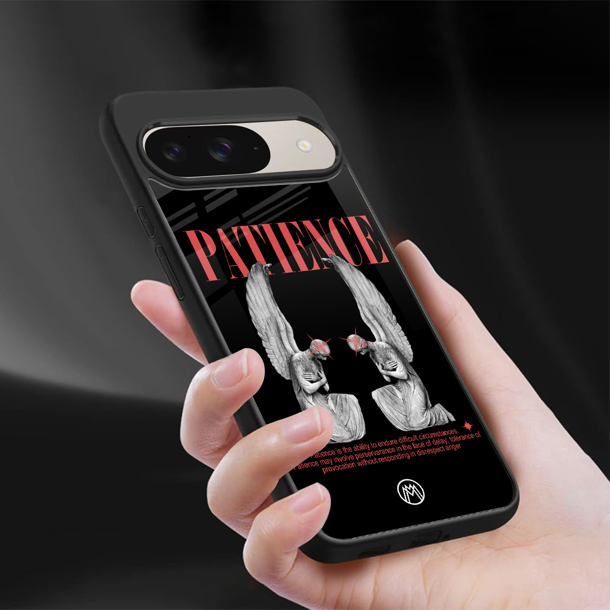 patience back phone cover | glass case for google pixel 9