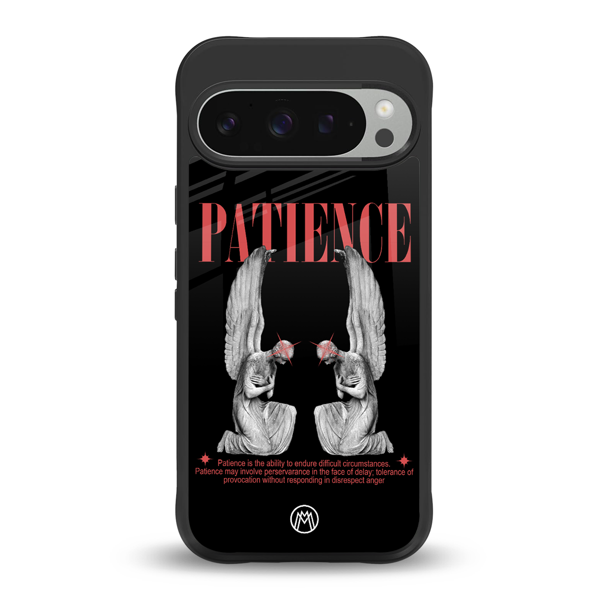 patience back phone cover | glass case for google pixel 9 pro xl