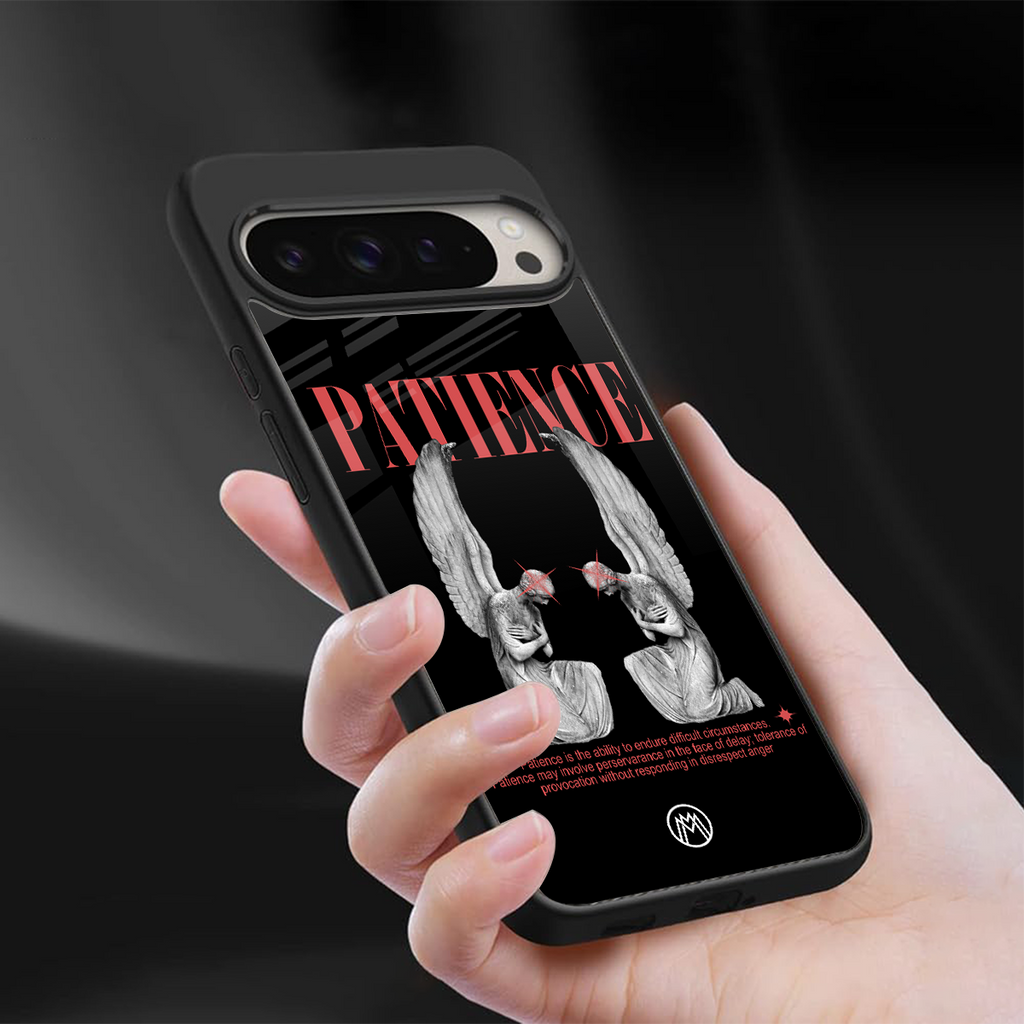 patience back phone cover | glass case for google pixel 9 pro