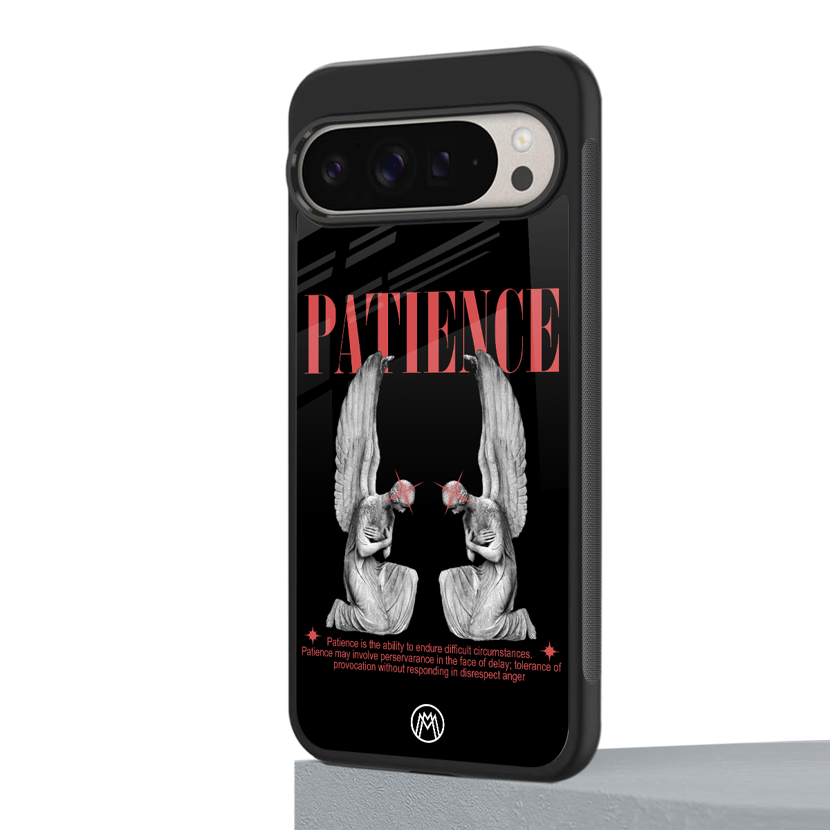 patience back phone cover | glass case for google pixel 9 pro xl
