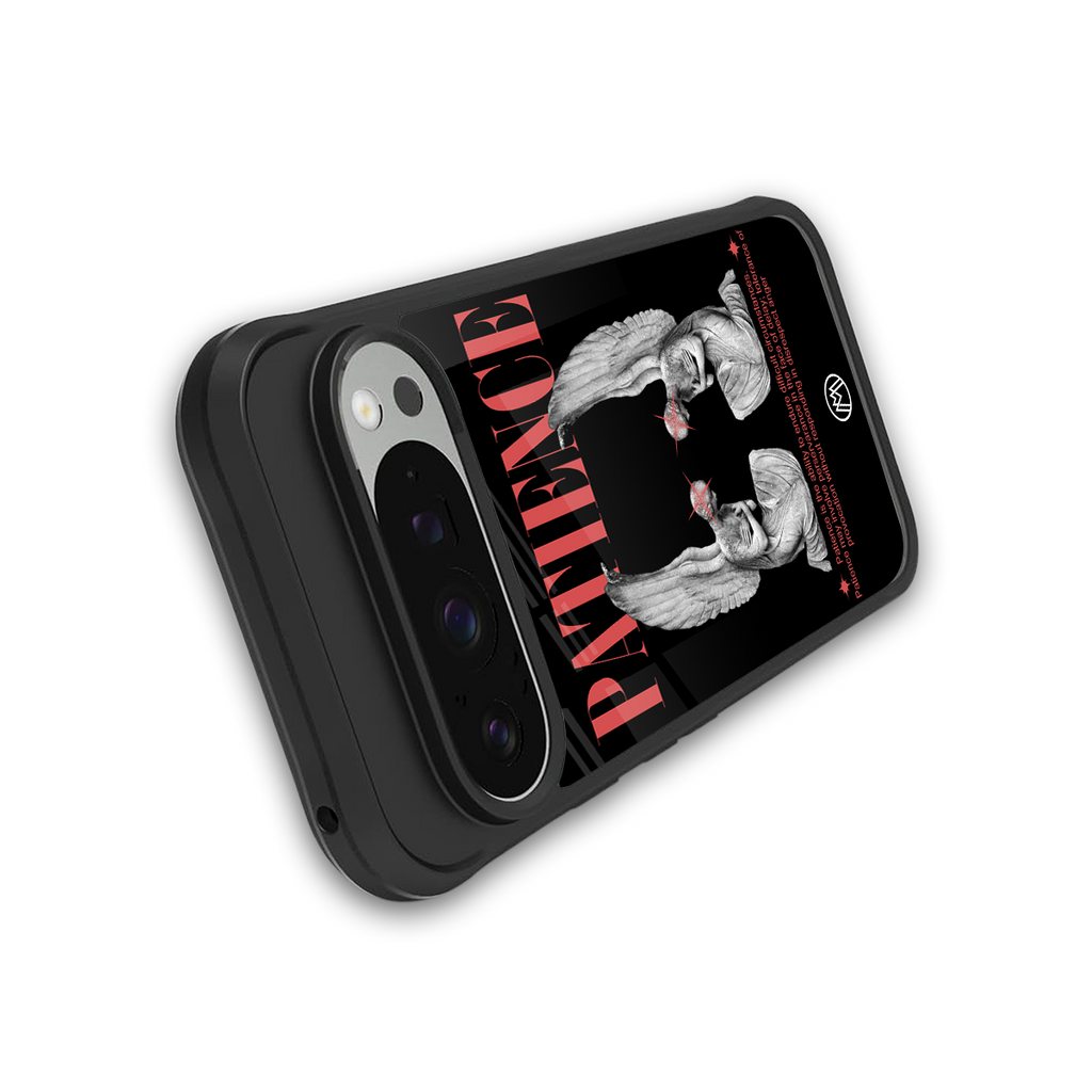 patience back phone cover | glass case for google pixel 9 pro