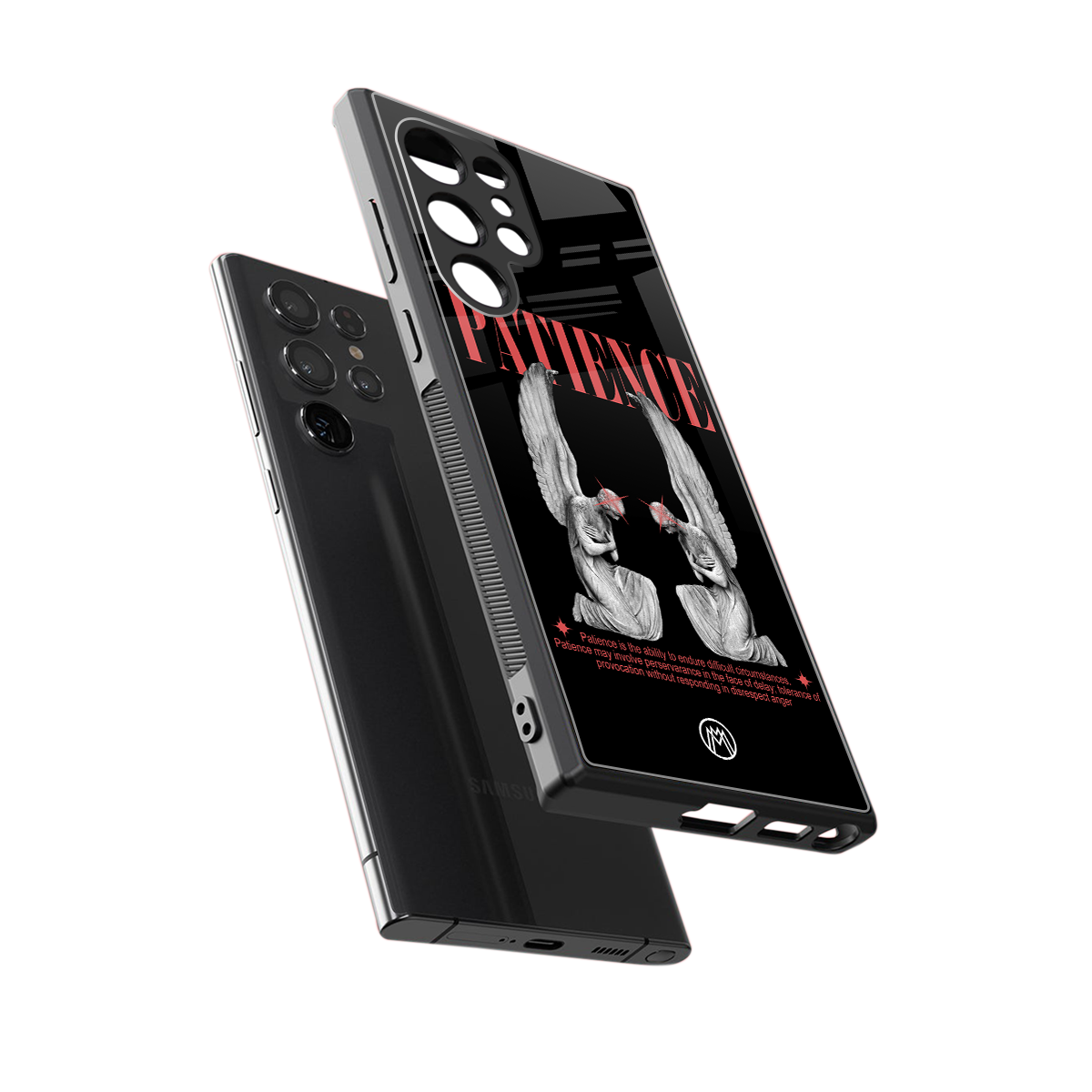 patience back phone cover | glass case for samsung galaxy s23 ultra